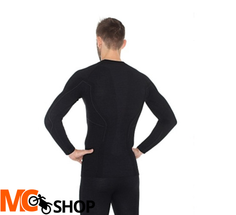 BRUBECK koszulka ACTIVE WOOL męska czarny, długi rękaw, wełna merino BRUBECK koszulka ACTIVE WOOL męska czarny, długi rękaw, wełna merino