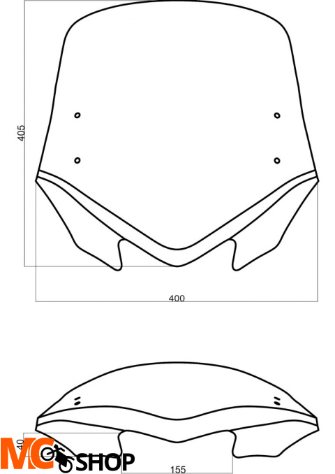Uniwersalna szyba MRA do motocykli bez owiewek, forma - VFXSZ1 (przyciemniana) Uniwersalna szyba MRA do motocykli bez owiewek, forma - VFXSZ1 (przyciemniana)