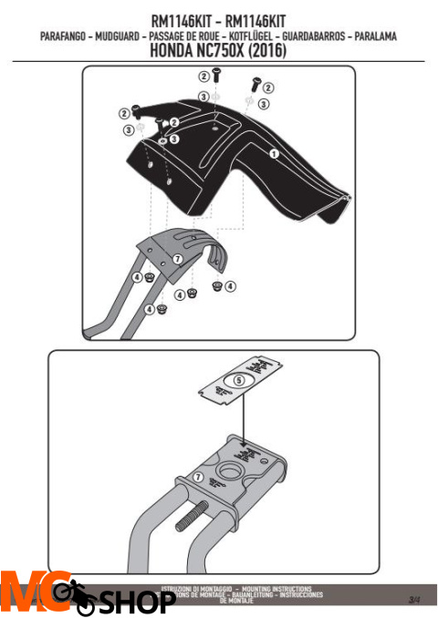 GIVI RM1146KIT KIT MONTAŻOWY RM01 HONDA NC750X / S