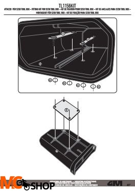 GIVI TL1156KIT KIT MONTAŻOWY S250 DO STELAŻA PL1156 / PL1158