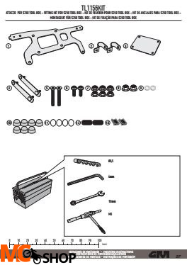 GIVI TL1156KIT KIT MONTAŻOWY S250 DO STELAŻA PL1156 / PL1158