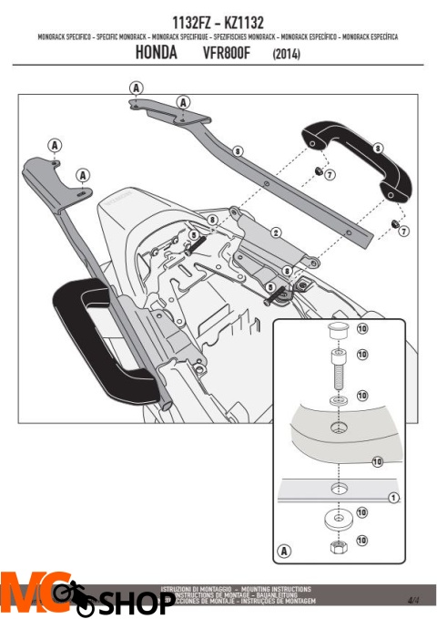 KAPPA KZ1132 STELAŻ KUFRA CENTRALNEGO HONDA VFR 800 F