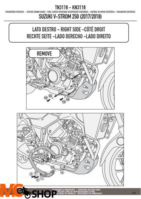 KAPPA KN3116 GMOLE OSŁONY SILNIKA SUZUKI V-Strom 250 (17-18)