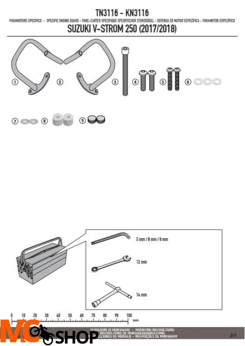 KAPPA KN3116 GMOLE OSŁONY SILNIKA SUZUKI V-Strom 250 (17-18)
