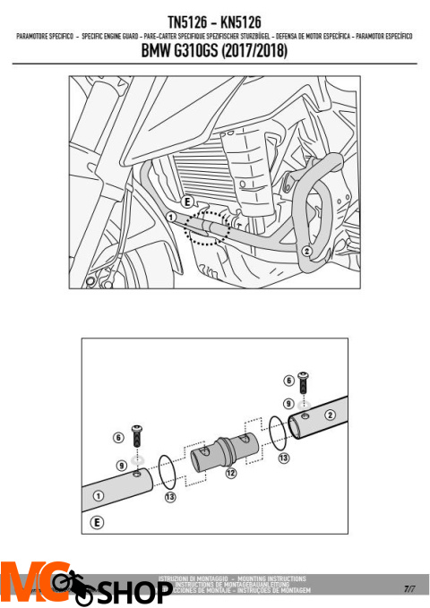 KAPPA KN5126 GMOLE OSŁONY SILNIKA BMW G 310 GS (17-18)