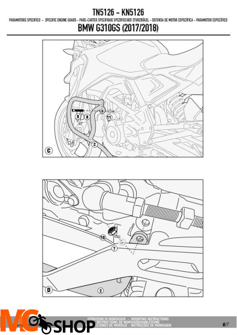 KAPPA KN5126 GMOLE OSŁONY SILNIKA BMW G 310 GS (17-18)