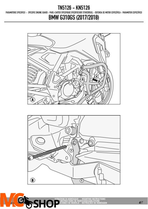 KAPPA KN5126 GMOLE OSŁONY SILNIKA BMW G 310 GS (17-18)