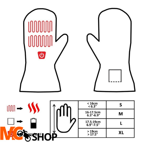 GLOVII GZ1 ogrzewane rękawiczki z jednym palcem