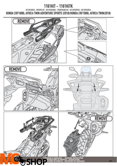 KAPPA 1161KITK ADAPTER DO STELAŻA BOCZNEGO KLR1161