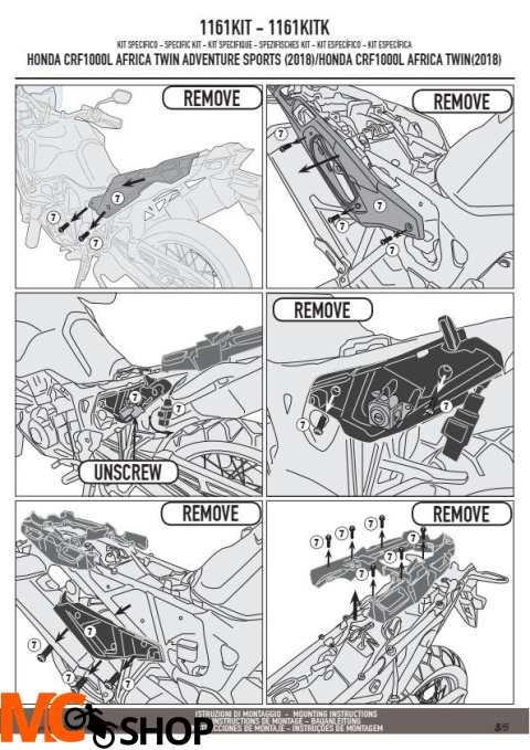 KAPPA 1161KITK ADAPTER DO STELAŻA BOCZNEGO KLR1161