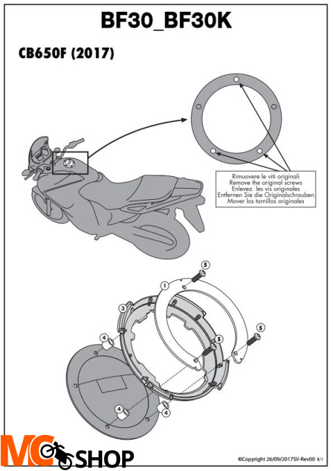GIVI BF30 MOCOWANIE TANKLOCK HONDA CB 650F/CBR 1000RR GIVI BF30 MOCOWANIE TANKLOCK HONDA CB 650F/CBR 1000RR