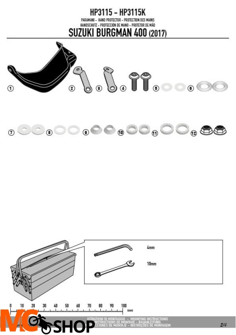GIVI HP3115 DODATKOWE HANDBARY SUZUKI Burgman 400 GIVI HP3115 DODATKOWE HANDBARY SUZUKI Burgman 400