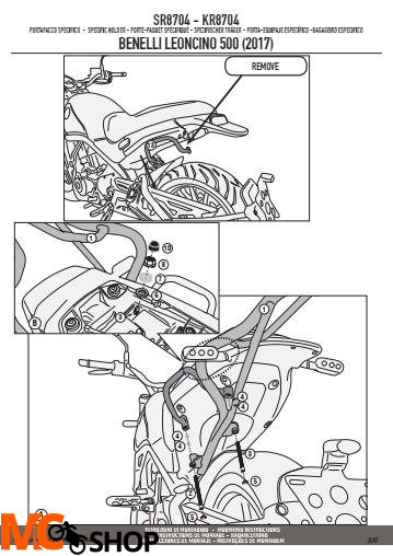 GIVI SR8704 STELAŻ KUFRA CENTRALNEGO BENELLI LEONCINO