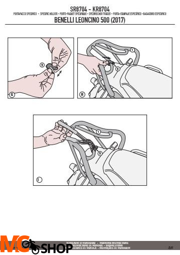 GIVI SR8704 STELAŻ KUFRA CENTRALNEGO BENELLI LEONCINO