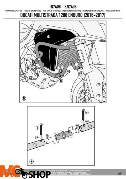GIVI TN7408 OSŁONA SILNIKA GMOLE DUCATI MULTISTRADA