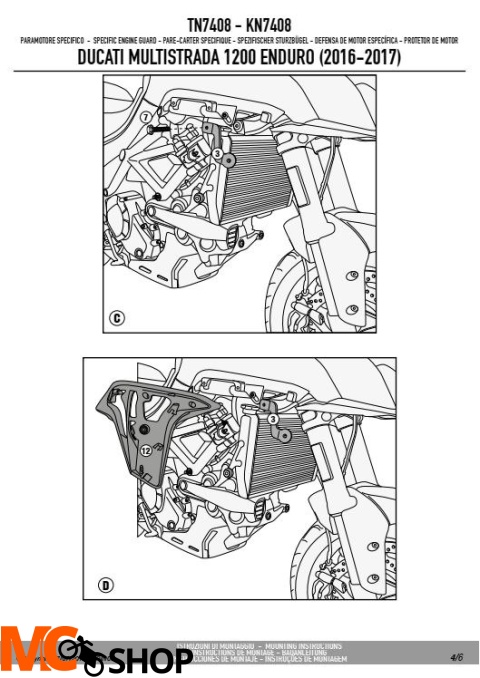 GIVI TN7408 OSŁONA SILNIKA GMOLE DUCATI MULTISTRADA
