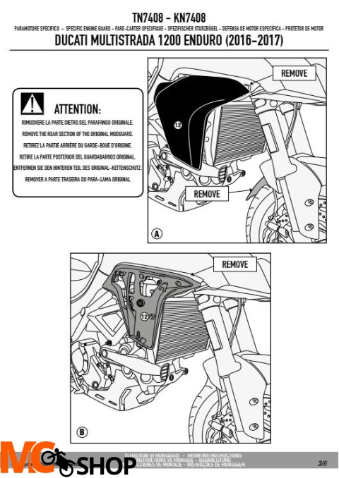 GIVI TN7408 OSŁONA SILNIKA GMOLE DUCATI MULTISTRADA