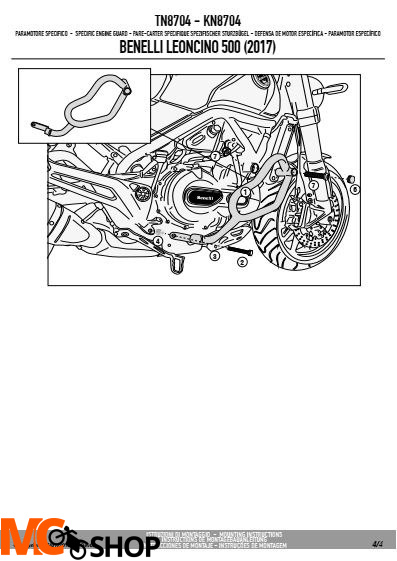 GIVI TN8704 OSŁONA SILNIKA GMOLE BENELLI Leoncino 500