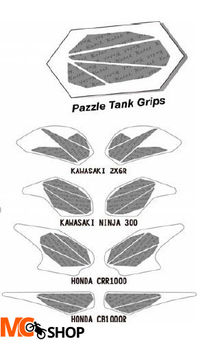 KEITI TANK PAD/TANK GRIPS PAZZLE BLACK KP471B KEITI TANK PAD/TANK GRIPS PAZZLE BLACK KP471B