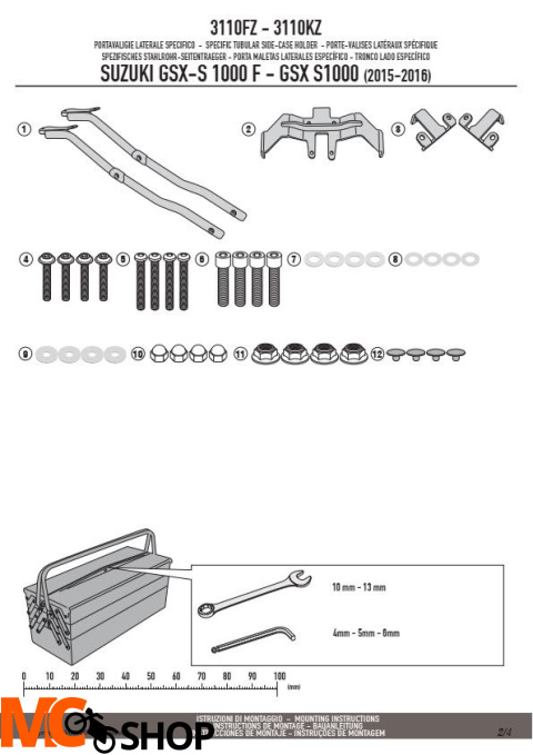 GIVI 3110FZ STELAŻ KUFRA CENTRALNEGO SUZUKI GSX
