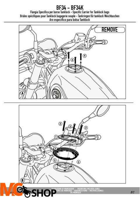 GIVI BF34 MOCOWANIE TANKLOCK BENELLI LEONCINO 500 GIVI BF34 MOCOWANIE TANKLOCK BENELLI LEONCINO 500