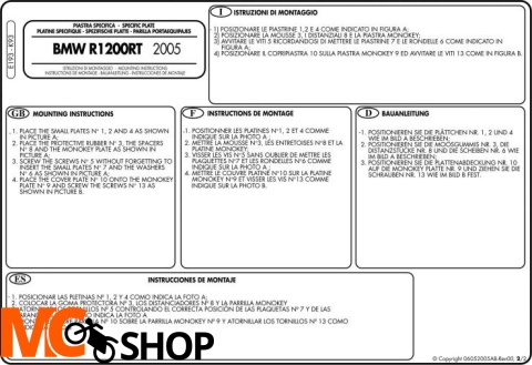 GIVI E193 STELAŻ KUFRA CENTRALNEGO Z MONOKEY BMW R 1200 RT