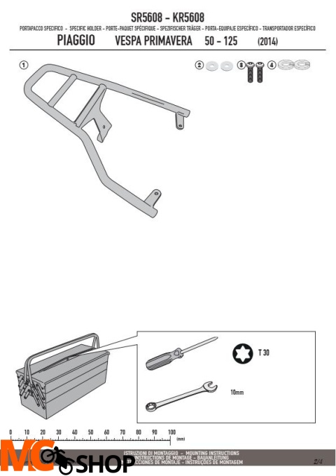GIVI SR5608 STELAŻ KUFRA CENTRALNEGO PIAGGIO Vespa