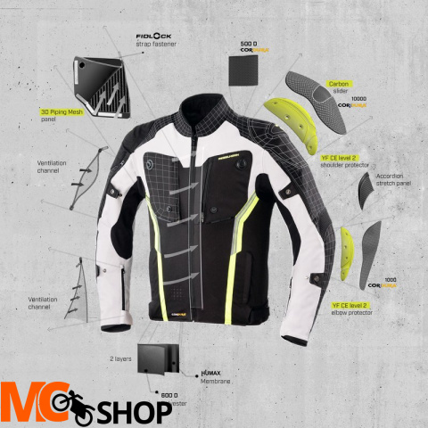 REBELHORN KURTKA TEKSTYLNA BORG BLACK/DARK G/F YEL REBELHORN KURTKA TEKSTYLNA BORG BLACK/DARK G/F YEL