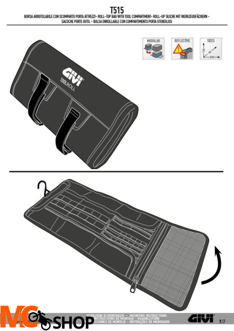 GIVI T515 TORBA / ETUI NA KLUCZE I NARZĘDZIA GIVI T515 TORBA / ETUI NA KLUCZE I NARZĘDZIA