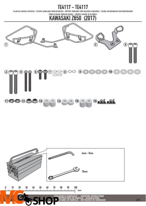GIVI TE4117 STELAŻ SAKW BOCZNYCH 3D600 KAWASAKI Z650