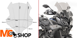 GIVI D2139S SZYBA DYMIONA 55 x 46,5 cm YAMAHA Tracer 900