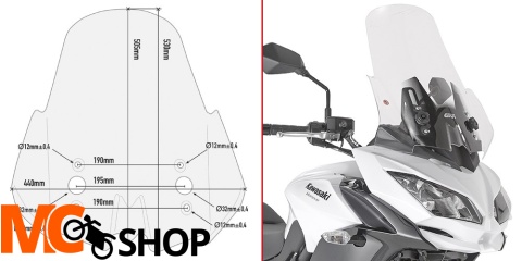 GIVI D4122ST SZYBA PRZEZROCZYSTA 53 x 44 cm KAWASAKI Versys 650 GIVI D4122ST SZYBA PRZEZROCZYSTA 53 x 44 cm KAWASAKI Versys 650