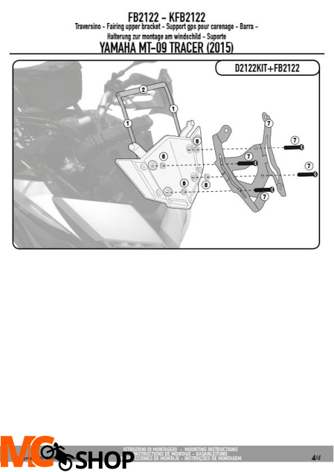 GIVI FB2122 RAMKA / WSPORNIK GPS SMARTPHONE YAMAHA MT-09 GIVI FB2122 RAMKA / WSPORNIK GPS SMARTPHONE YAMAHA MT-09