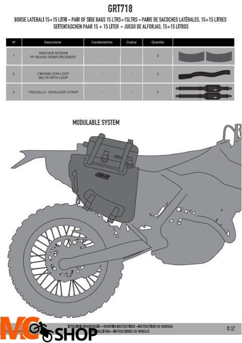 GIVI GRT718 TORBY WODOSZCZELNE OFF-ROAD ENDURO 2X 15L GIVI GRT718 TORBY WODOSZCZELNE OFF-ROAD ENDURO 2X 15L