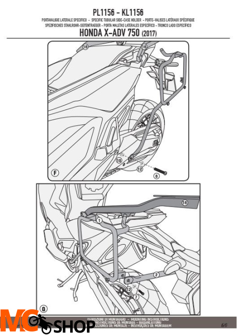 GIVI PL1156 STELAŻ KUFRÓW BOCZNYCH MONOKEY HONDA X-ADV GIVI PL1156 STELAŻ KUFRÓW BOCZNYCH MONOKEY HONDA X-ADV