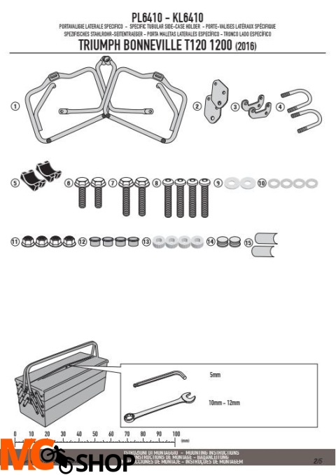 GIVI PL6410 STELAŻ KUFRÓW BOCZNYCH MONOKEY TRIUMPH Bonneville