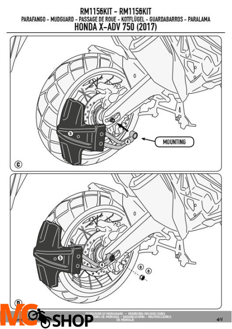 GIVI RM1156KIT KIT MONTAŻOWY RM01 / RM02 HONDA X-ADSV 750