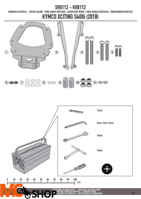 GIVI SR6112 STELAŻ KUFRA CENTRALNEGO KYMCO Xciting S400i