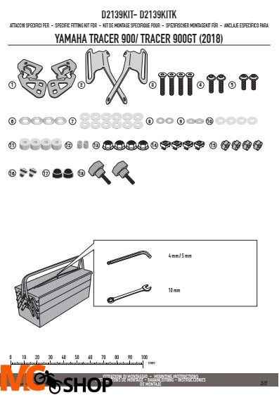 GIVI D2139KIT MOCOWANIE SZYBY 2139DT