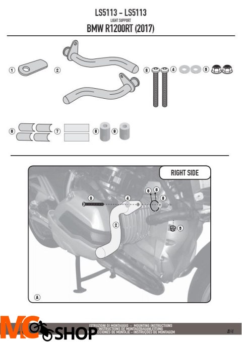GIVI LS5113 MOCOWANIE HALOGENÓW BMW R 1200 RT GIVI LS5113 MOCOWANIE HALOGENÓW BMW R 1200 RT
