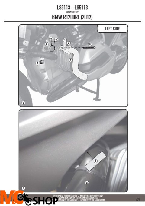 GIVI LS5113 MOCOWANIE HALOGENÓW BMW R 1200 RT GIVI LS5113 MOCOWANIE HALOGENÓW BMW R 1200 RT