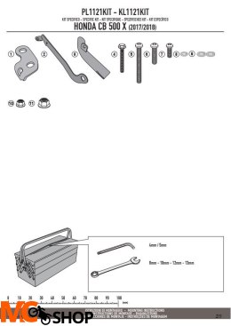 GIVI PL1121KIT ZESTAW MONTAŻOWY DO PL1121 / PL1121CAM