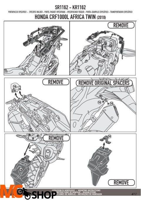 GIVI SR1162 STELAŻ KUFRA CENTRALNEGO HONDA CRF1000L