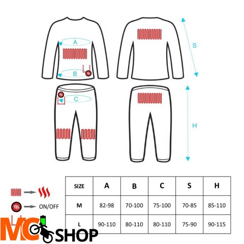 GLOVII GXR Ogrzewany zestaw bielizny termoaktywnej