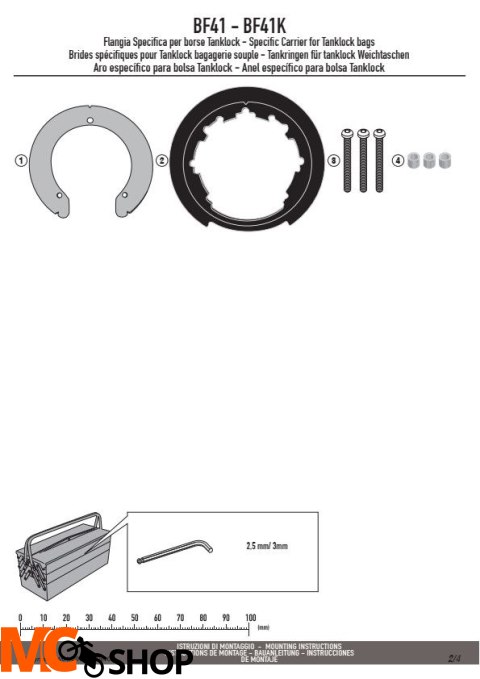 GIVI BF41 MOCOWANIE TANKLOCK HONDA CB 125 / 300 R GIVI BF41 MOCOWANIE TANKLOCK HONDA CB 125 / 300 R
