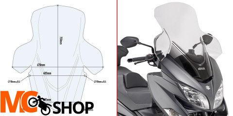 GIVI D3115ST SZYBA PRZEZROCZYSTA 75x67 cm SUZUKI GIVI D3115ST SZYBA PRZEZROCZYSTA 75x67 cm SUZUKI