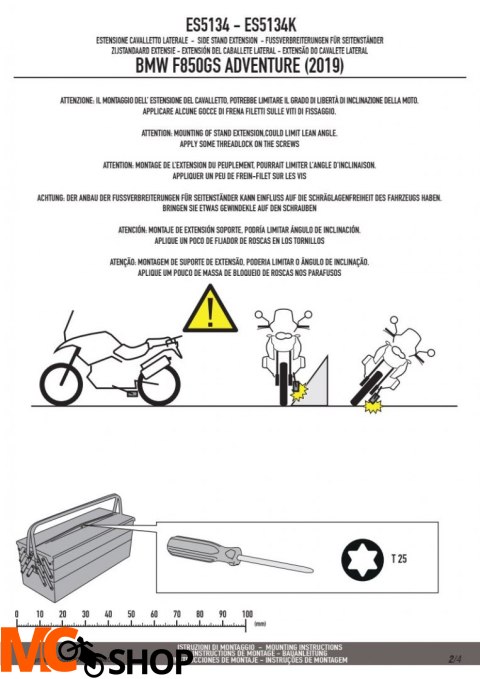 GIVI ES5134 POSZERZENIE STOPKI BMW F 850 GS Adventure GIVI ES5134 POSZERZENIE STOPKI BMW F 850 GS Adventure