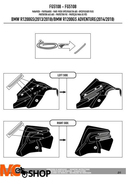 GIVI FG5108 OCHRANIACZ STOPY BMW R 1200 GS/Adventure GIVI FG5108 OCHRANIACZ STOPY BMW R 1200 GS/Adventure