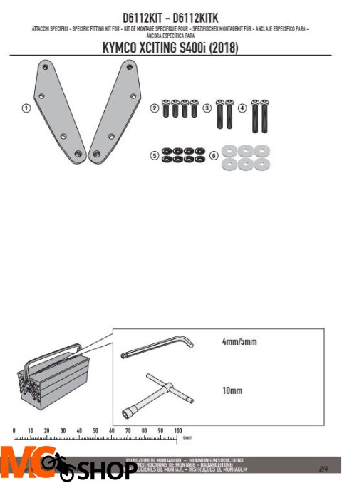 KAPPA D6112KITK MOCOWANIE SZYBY KD6104ST KYMCO KAPPA D6112KITK MOCOWANIE SZYBY KD6104ST KYMCO