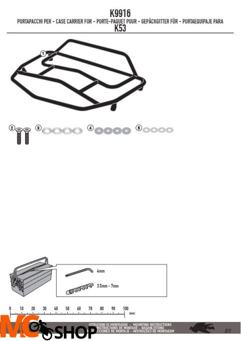 KAPPA K9916 BAGAŻNIK NA KUFER K53N KAPPA K9916 BAGAŻNIK NA KUFER K53N